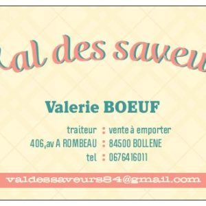 Carte de visite Val des saveurs à Bollène