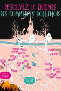 Affiche du jeu d'énigmes Halloween 2023 organisé par Bollène Activ'