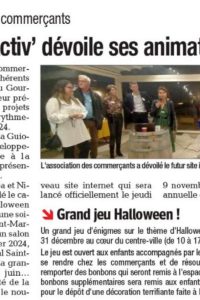 Article de journal sur les événements à venir de Bollène Activ'