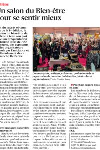 article de journal sur le salon du bien-être Bollène activ' 2025